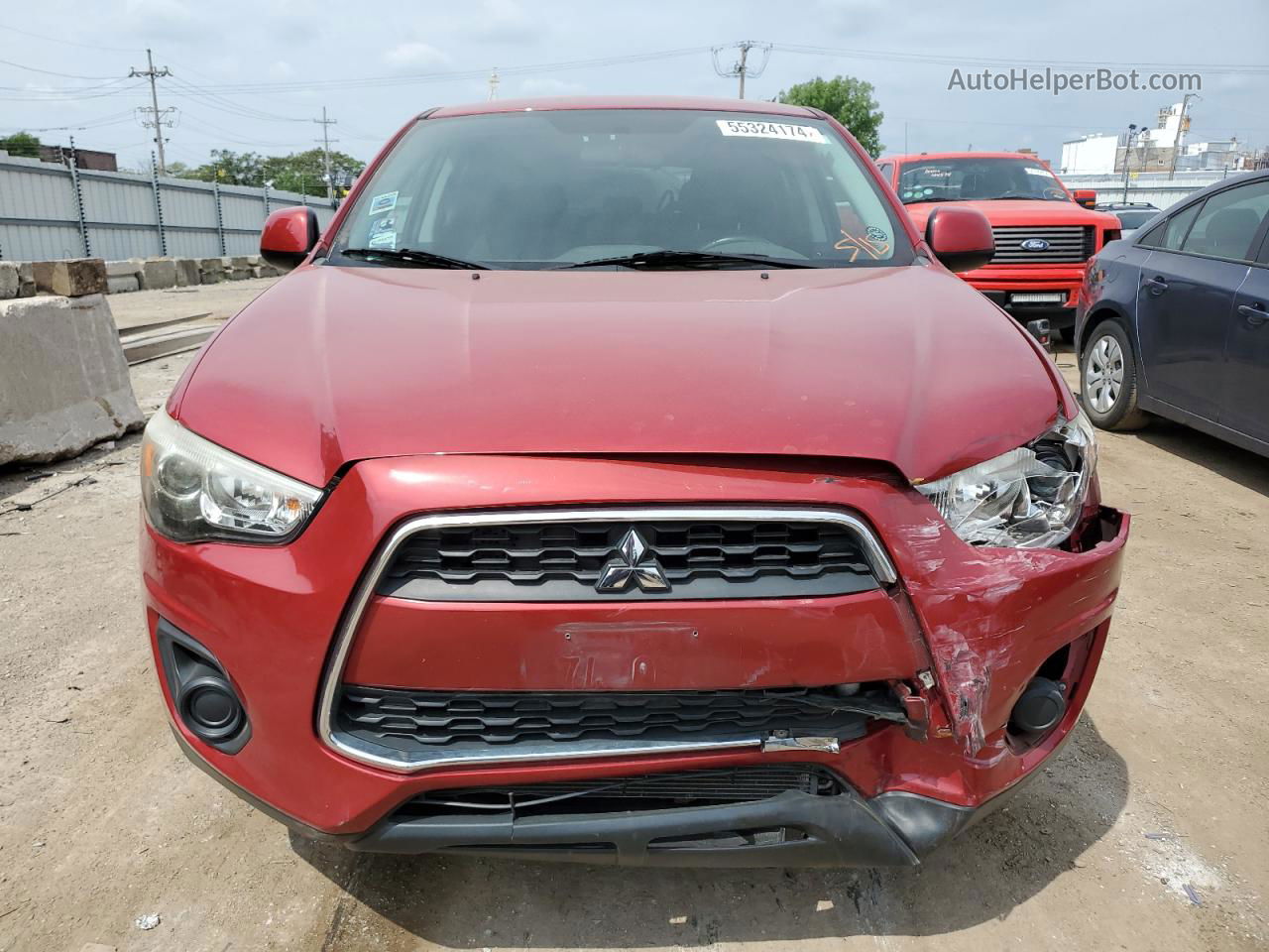 2014 Mitsubishi Outlander Sport Es Red vin: 4A4AP3AU5EE010027