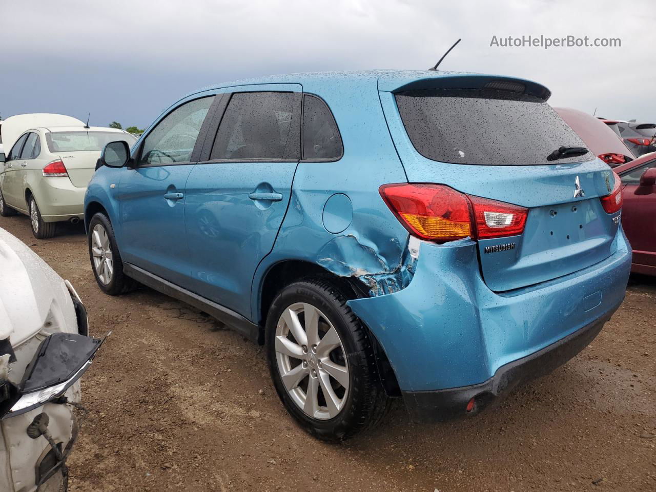 2014 Mitsubishi Outlander Sport Es Blue vin: 4A4AP3AU6EE024566