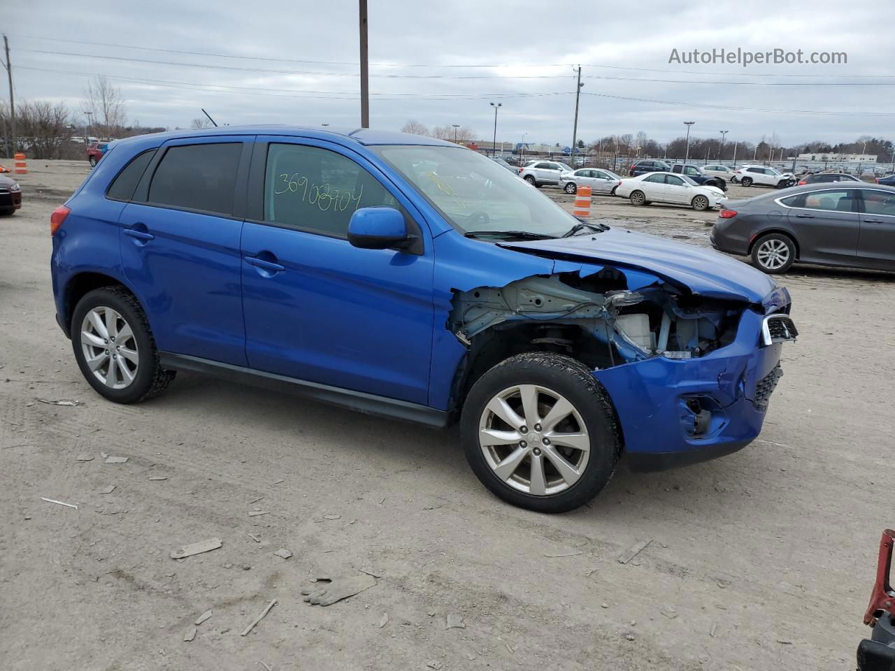 2015 Mitsubishi Outlander Sport Es Синий vin: 4A4AP3AU6FE050165