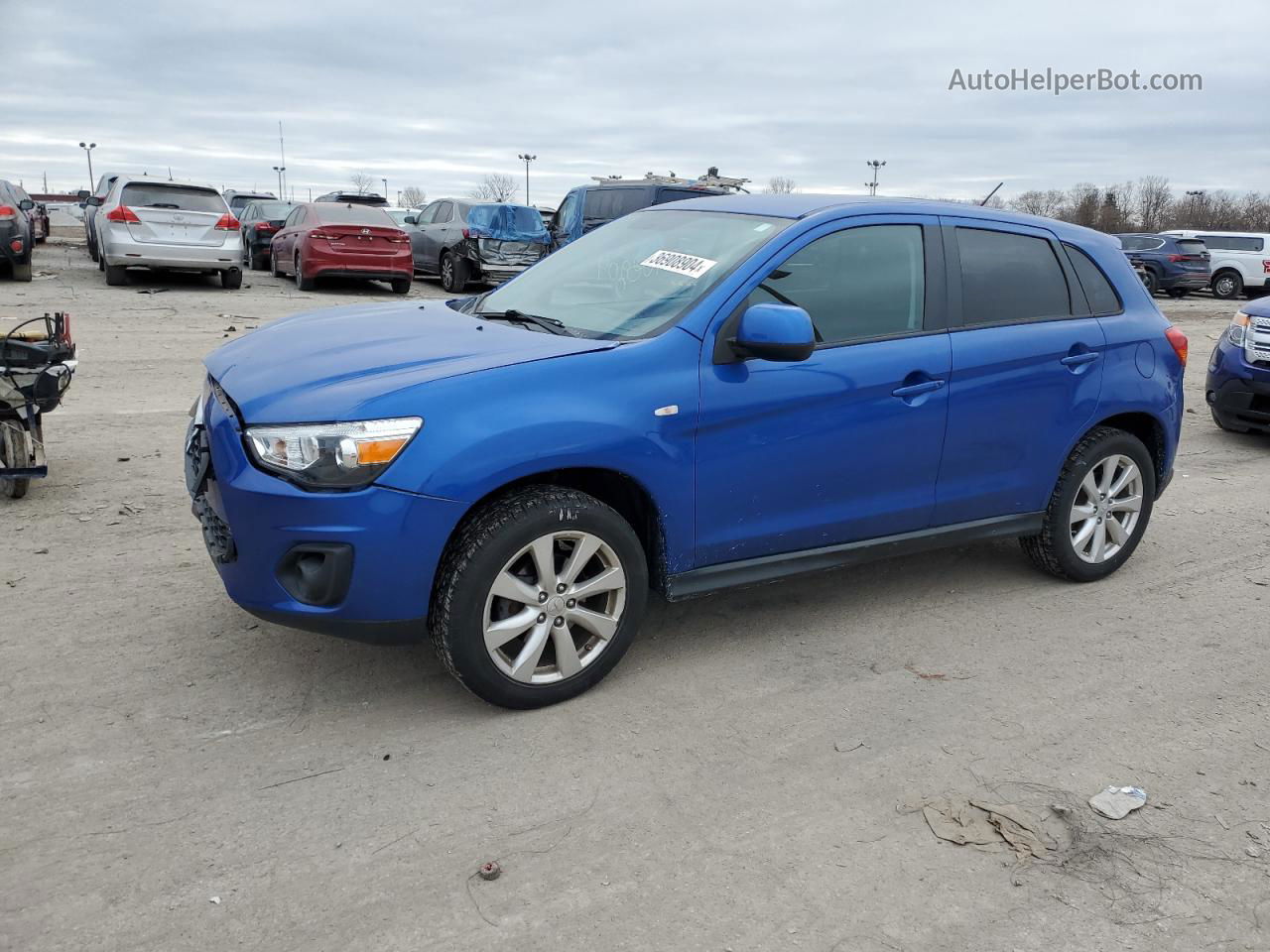 2015 Mitsubishi Outlander Sport Es Синий vin: 4A4AP3AU6FE050165