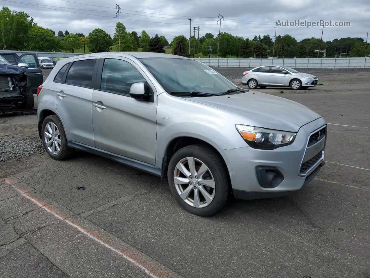 2013 Mitsubishi Outlander Sport Es Silver vin: 4A4AP3AU7DE017351