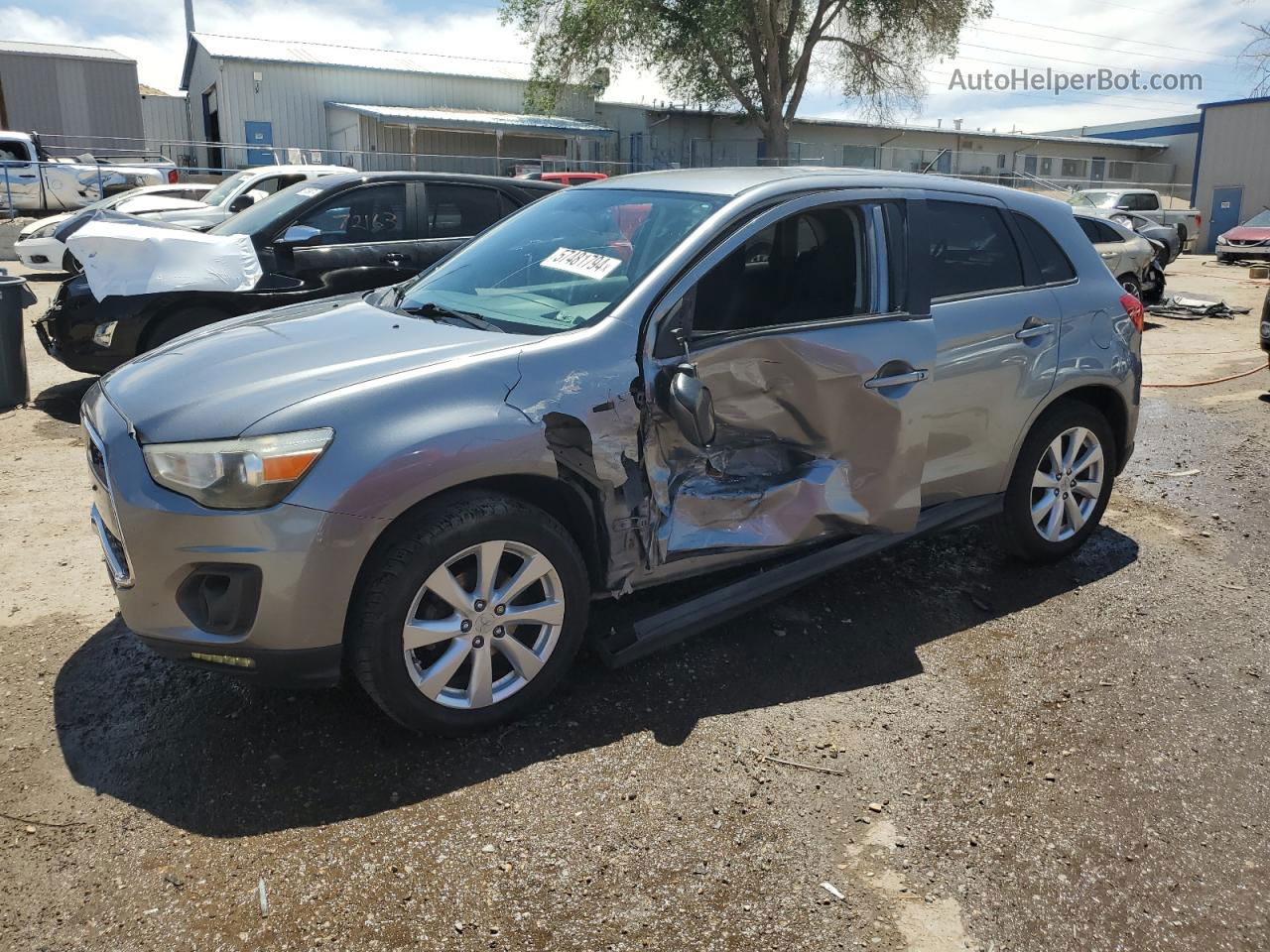 2014 Mitsubishi Outlander Sport Es Gray vin: 4A4AP3AU7EE001278