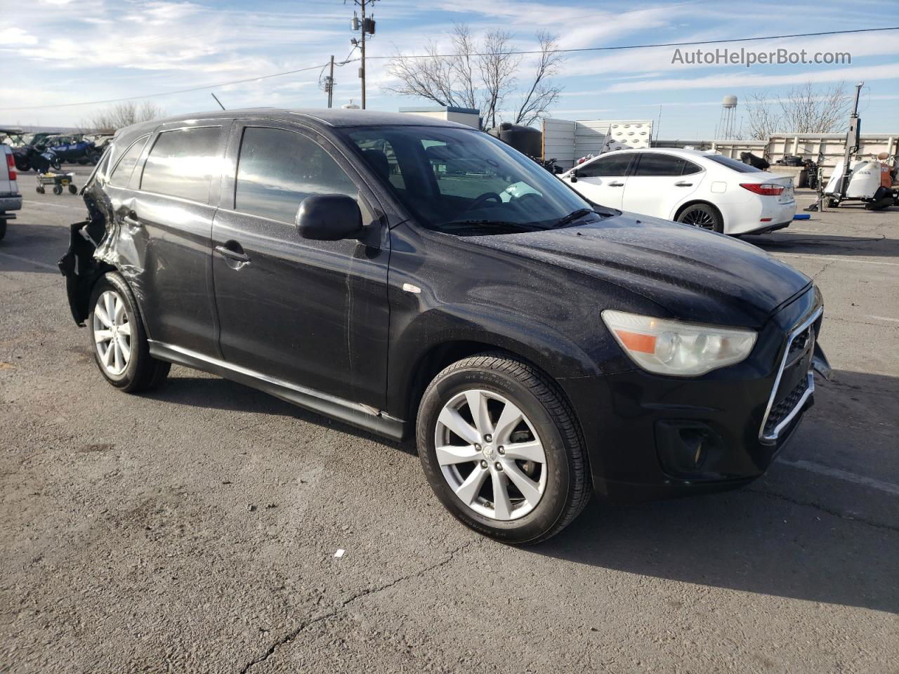 2014 Mitsubishi Outlander Sport Es Черный vin: 4A4AP3AU7EE001474