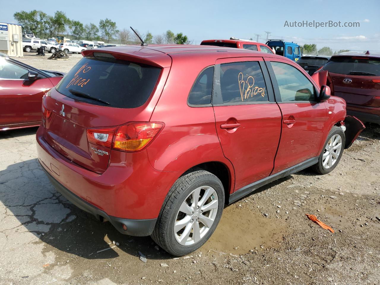 2015 Mitsubishi Outlander Sport Es Красный vin: 4A4AP3AU7FE028837