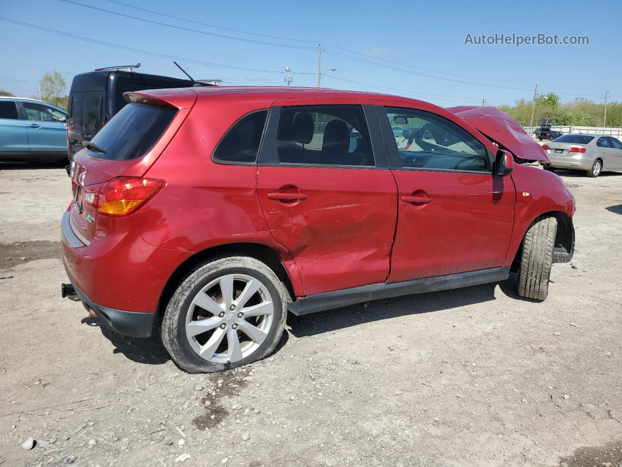 2014 Mitsubishi Outlander Sport Es Красный vin: 4A4AP3AU8EE005999