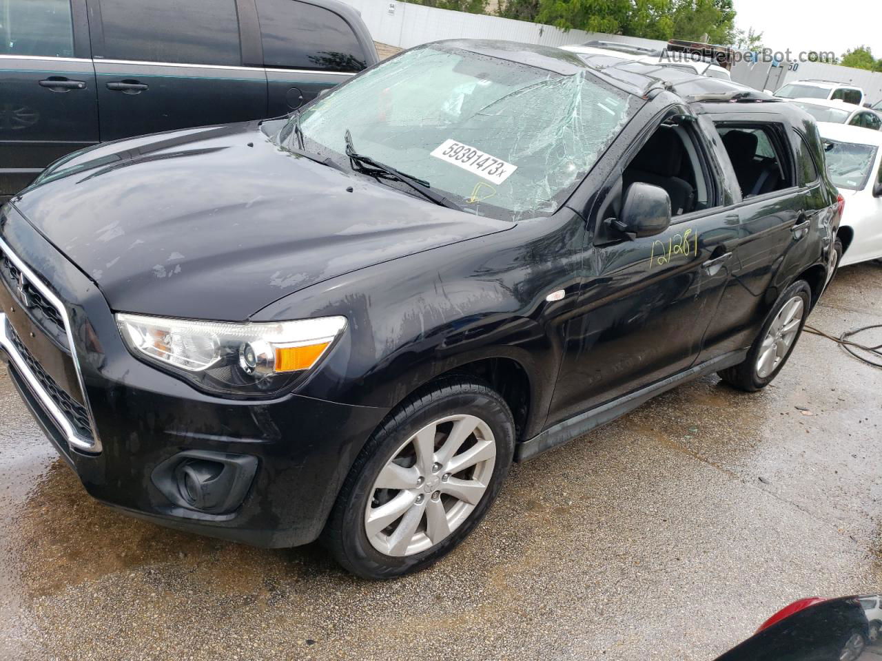 2014 Mitsubishi Outlander Sport Es Черный vin: 4A4AP3AU8EE025816