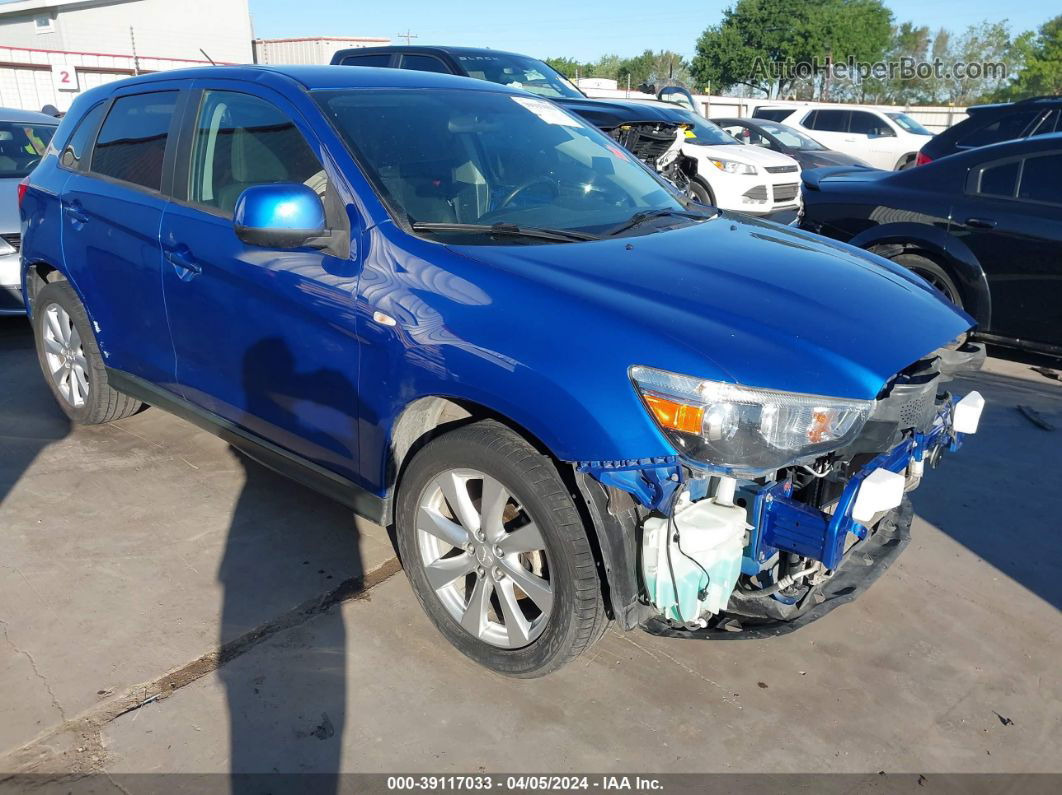 2015 Mitsubishi Outlander Sport Es Синий vin: 4A4AP3AU8FE026630