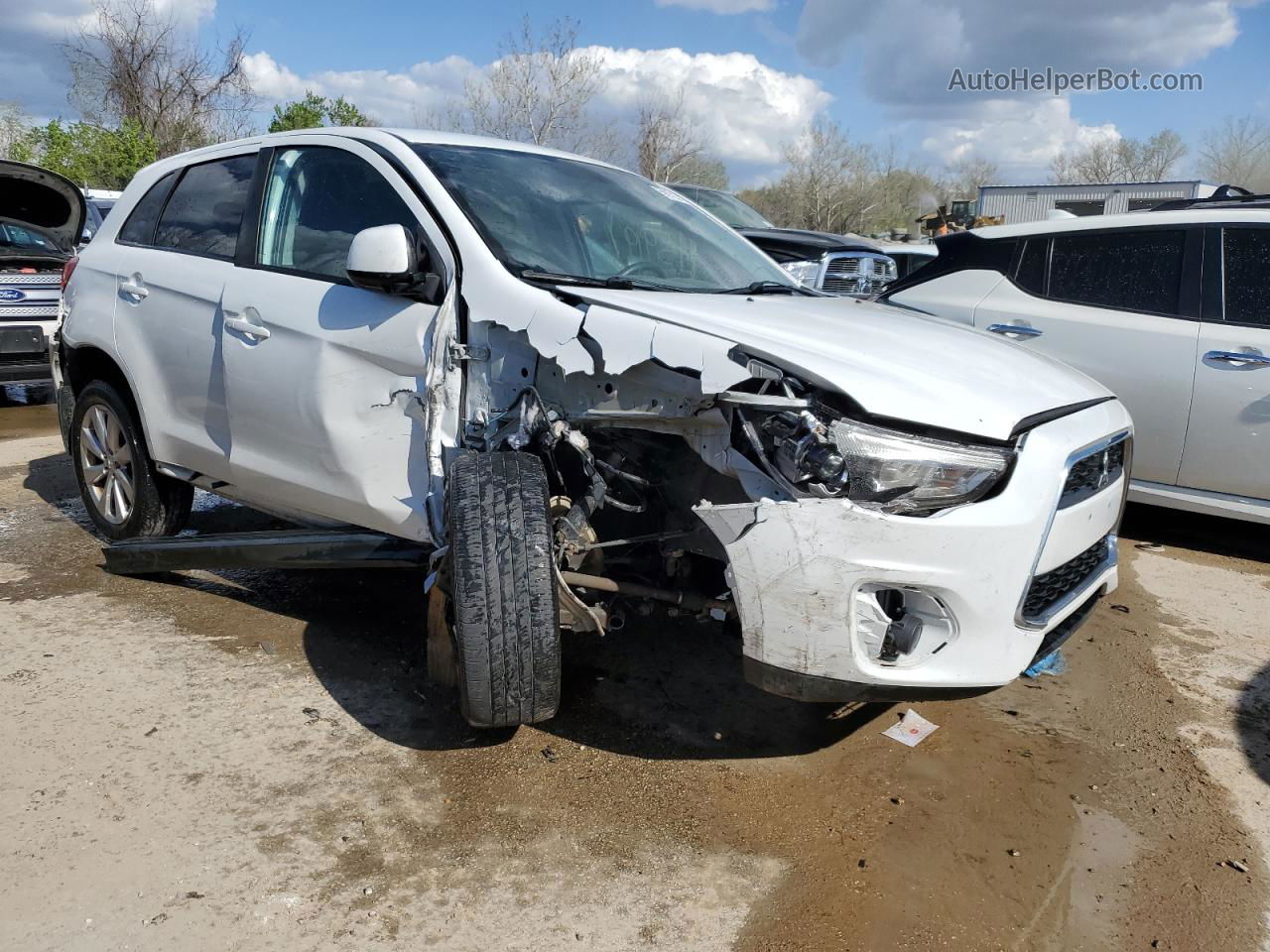 2013 Mitsubishi Outlander Sport Es White vin: 4A4AP3AU9DE010417