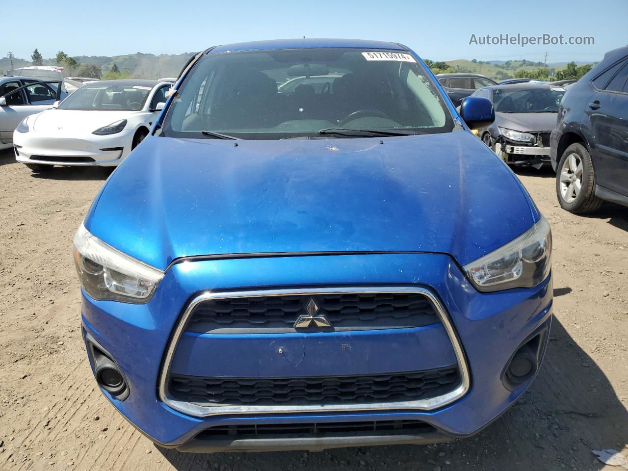 2015 Mitsubishi Outlander Sport Es Blue vin: 4A4AP3AU9FE001347