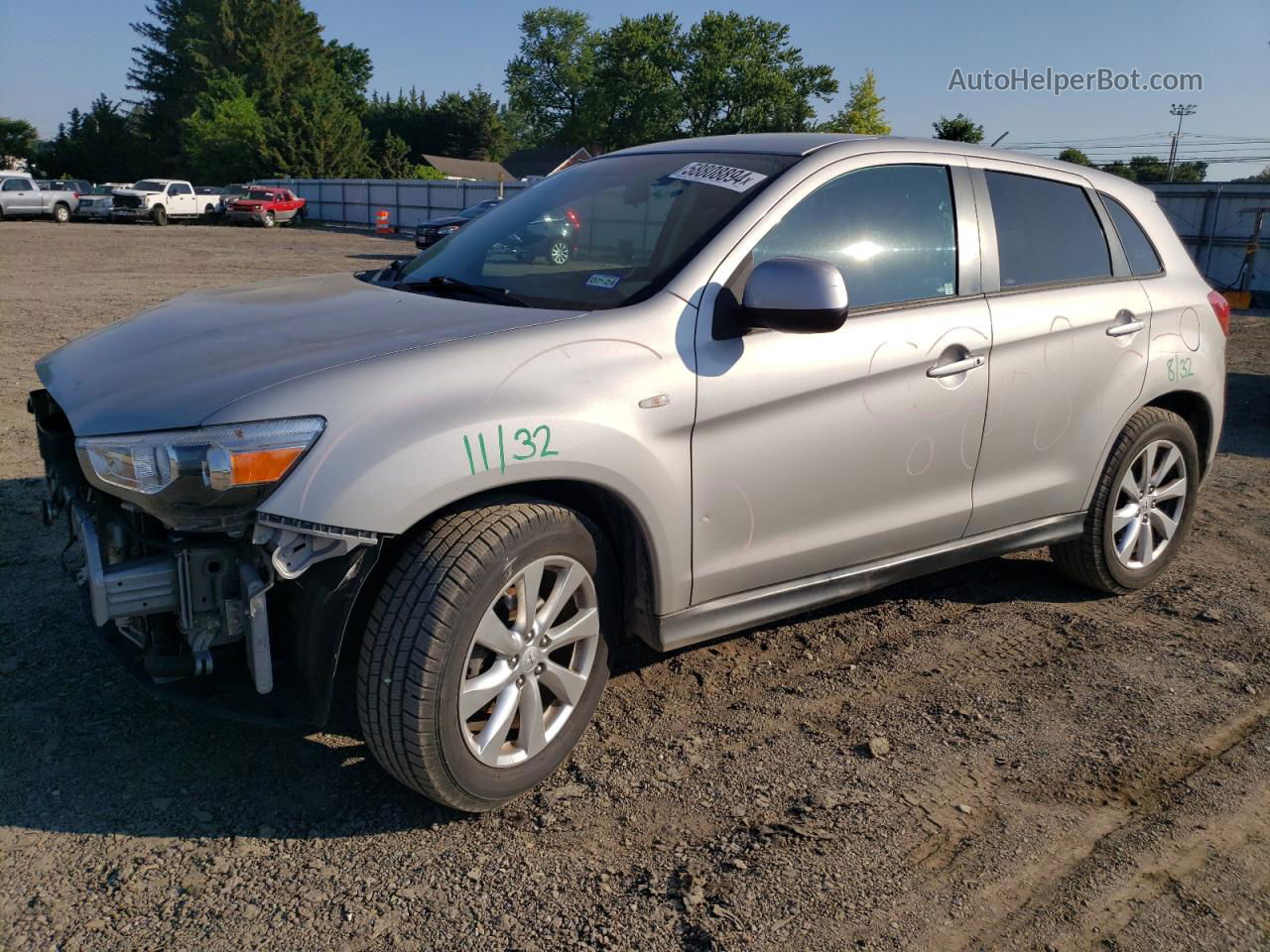 2015 Mitsubishi Outlander Sport Es Silver vin: 4A4AP3AU9FE029102