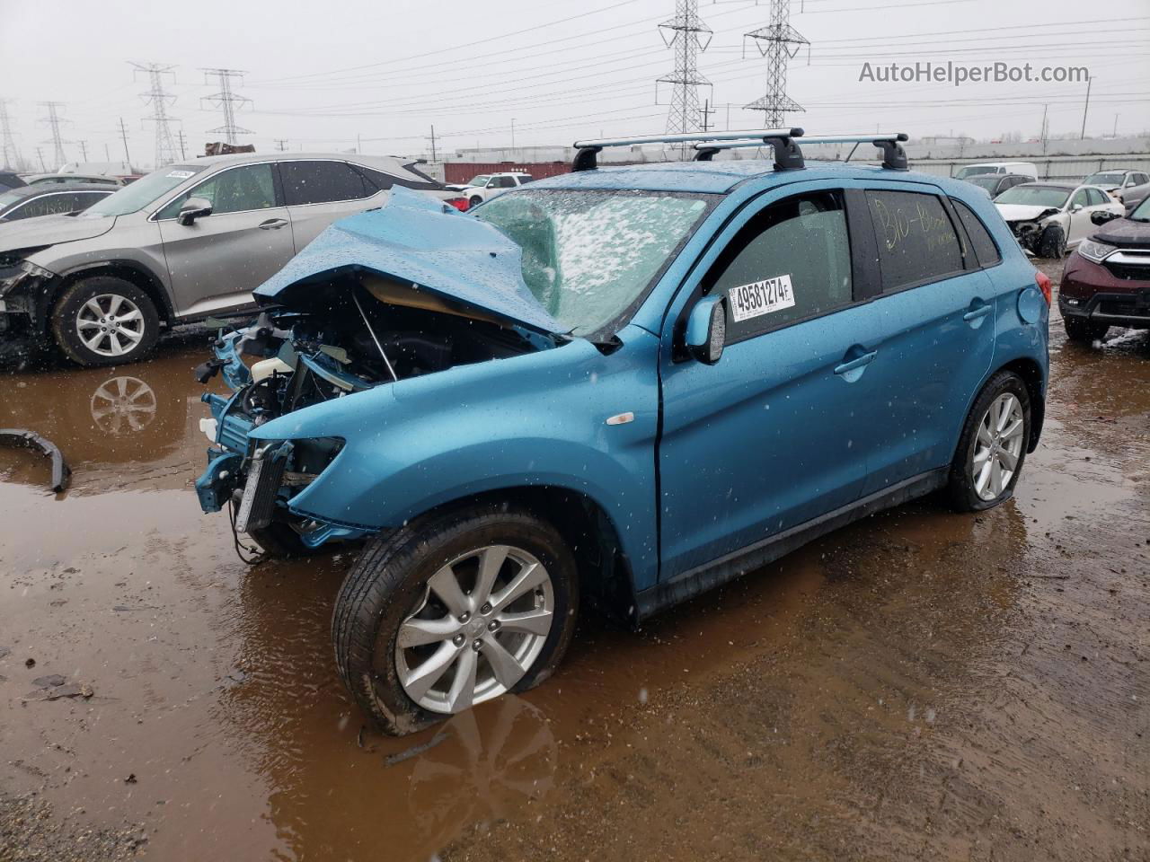 2013 Mitsubishi Outlander Sport Es Blue vin: 4A4AP3AUXDE002455