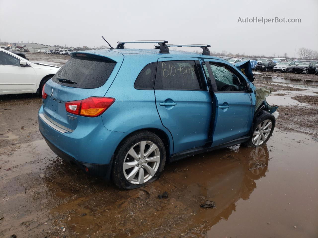 2013 Mitsubishi Outlander Sport Es Синий vin: 4A4AP3AUXDE002455