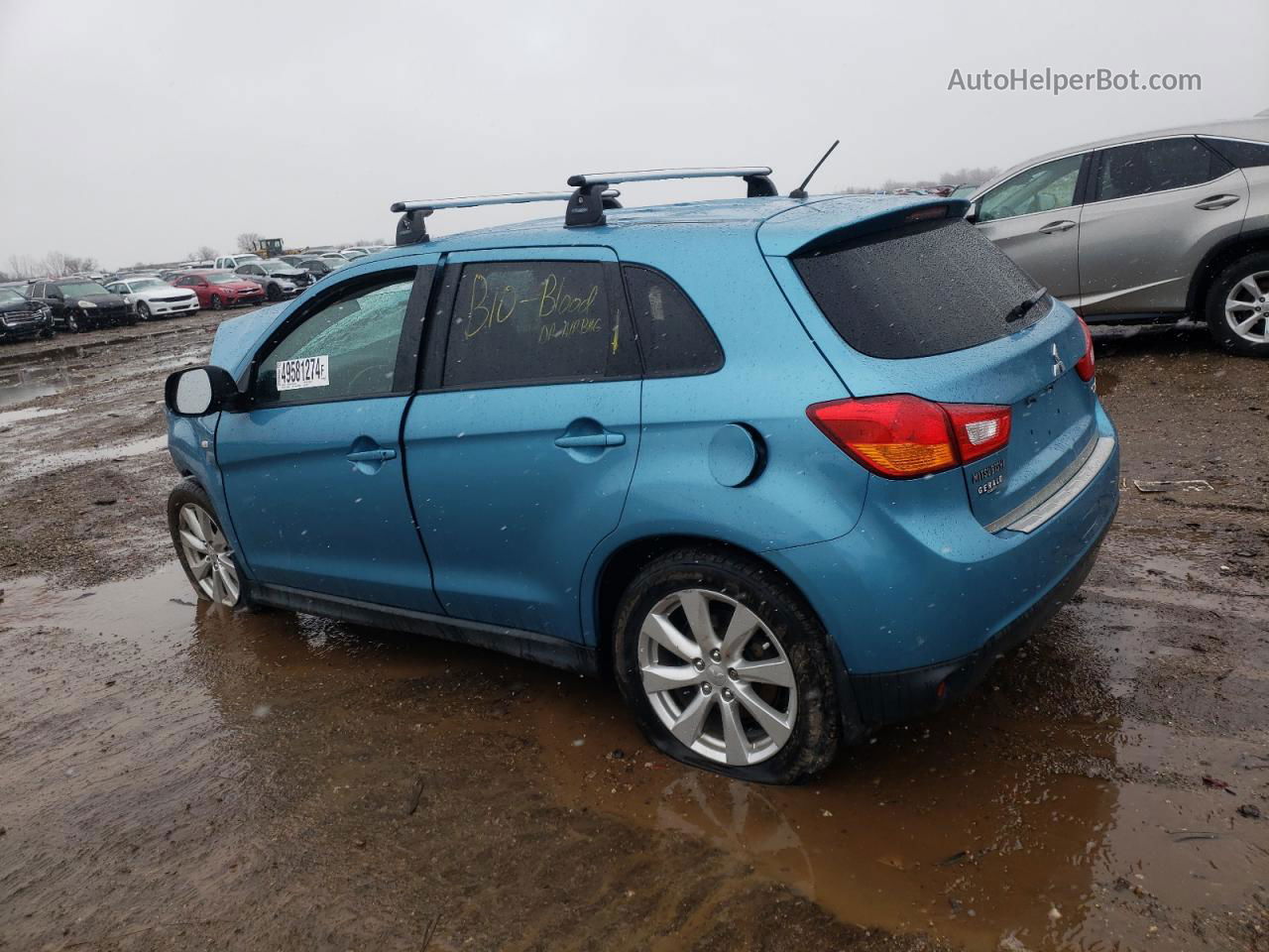 2013 Mitsubishi Outlander Sport Es Синий vin: 4A4AP3AUXDE002455