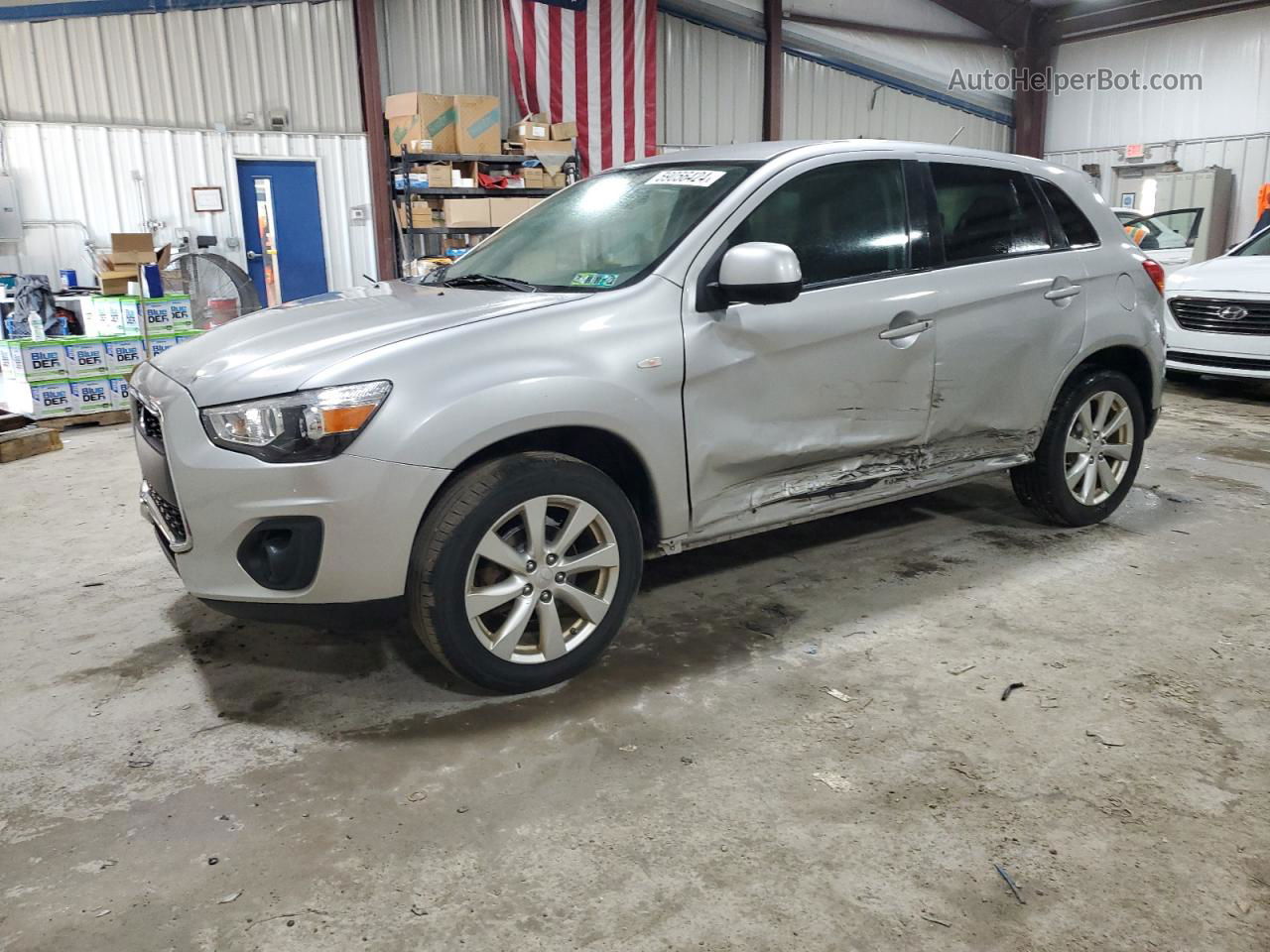 2015 Mitsubishi Outlander Sport Es Silver vin: 4A4AP3AUXFE009215