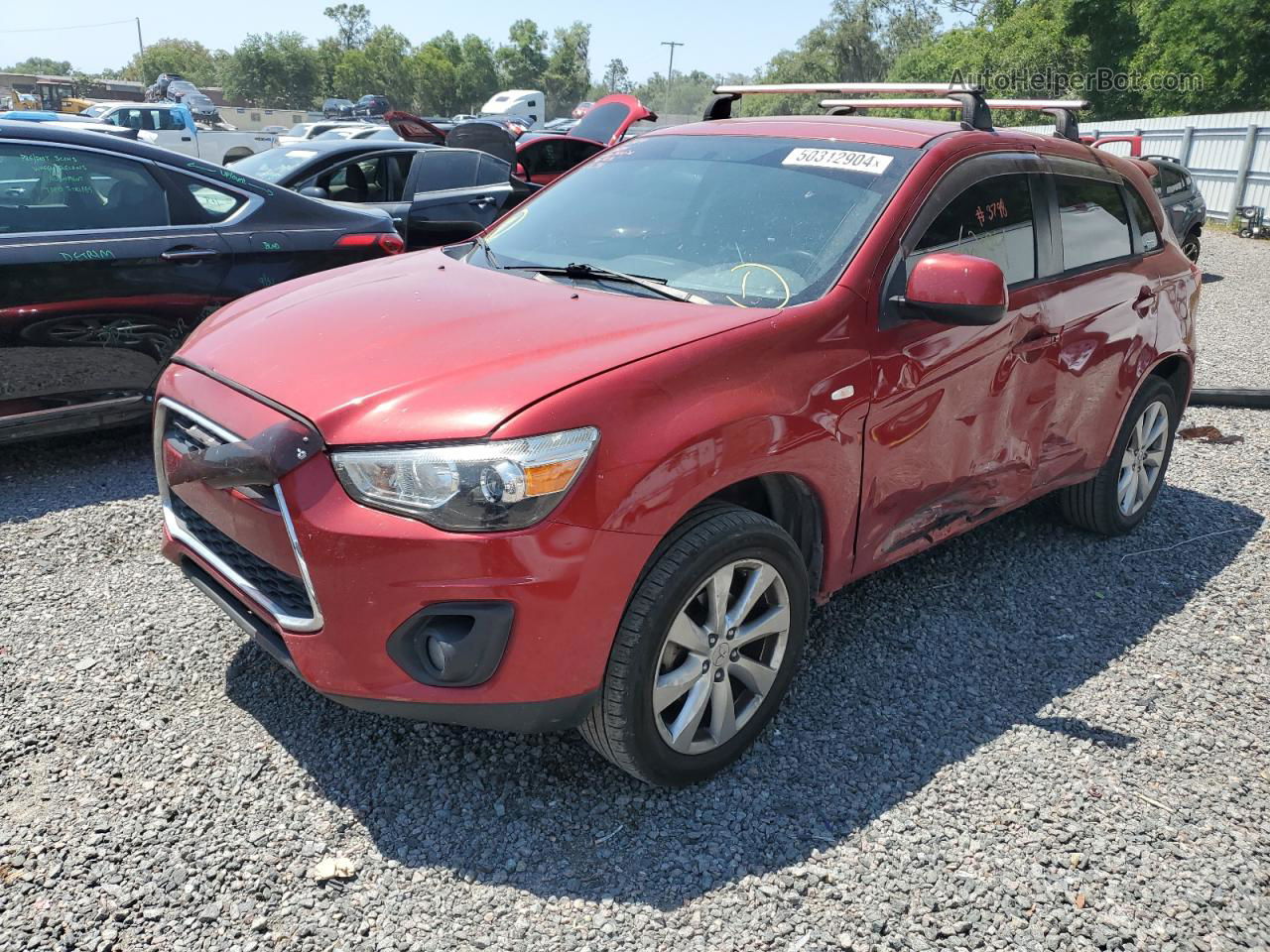 2015 Mitsubishi Outlander Sport Es Красный vin: 4A4AP3AUXFE057569