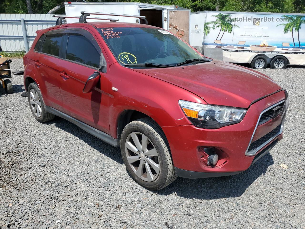 2015 Mitsubishi Outlander Sport Es Красный vin: 4A4AP3AUXFE057569