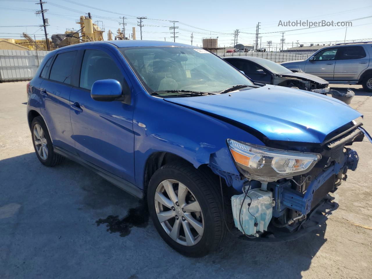 2015 Mitsubishi Outlander Sport Es Blue vin: 4A4AP3AW0FE030673