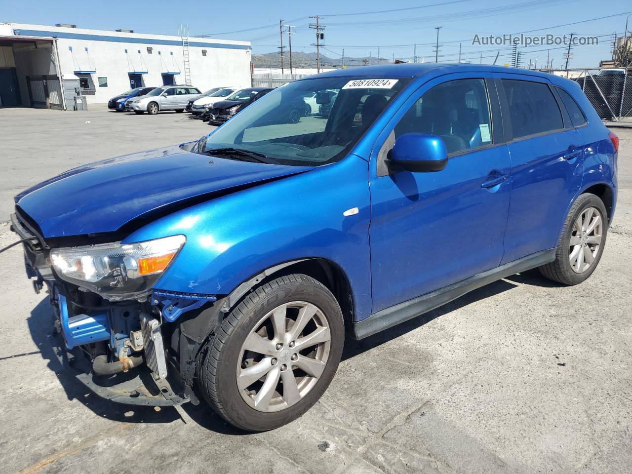 2015 Mitsubishi Outlander Sport Es Синий vin: 4A4AP3AW0FE030673