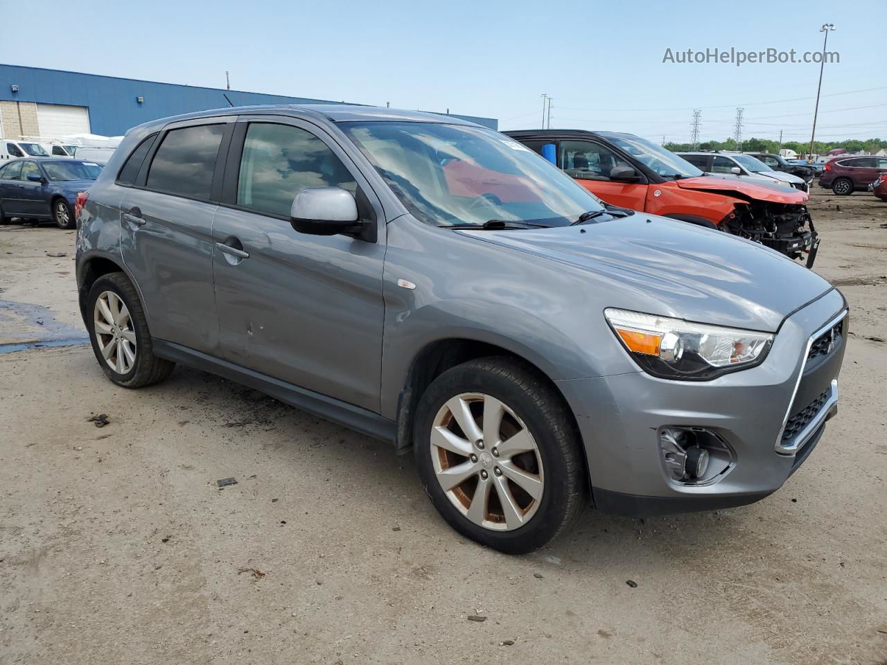 2015 Mitsubishi Outlander Sport Es Gray vin: 4A4AP3AW1FE025160