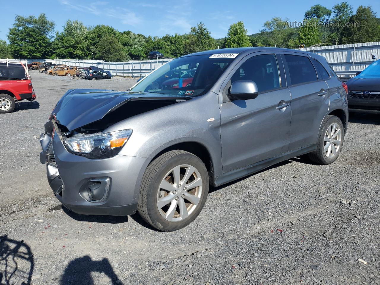 2015 Mitsubishi Outlander Sport Es Gray vin: 4A4AP3AW1FE062144