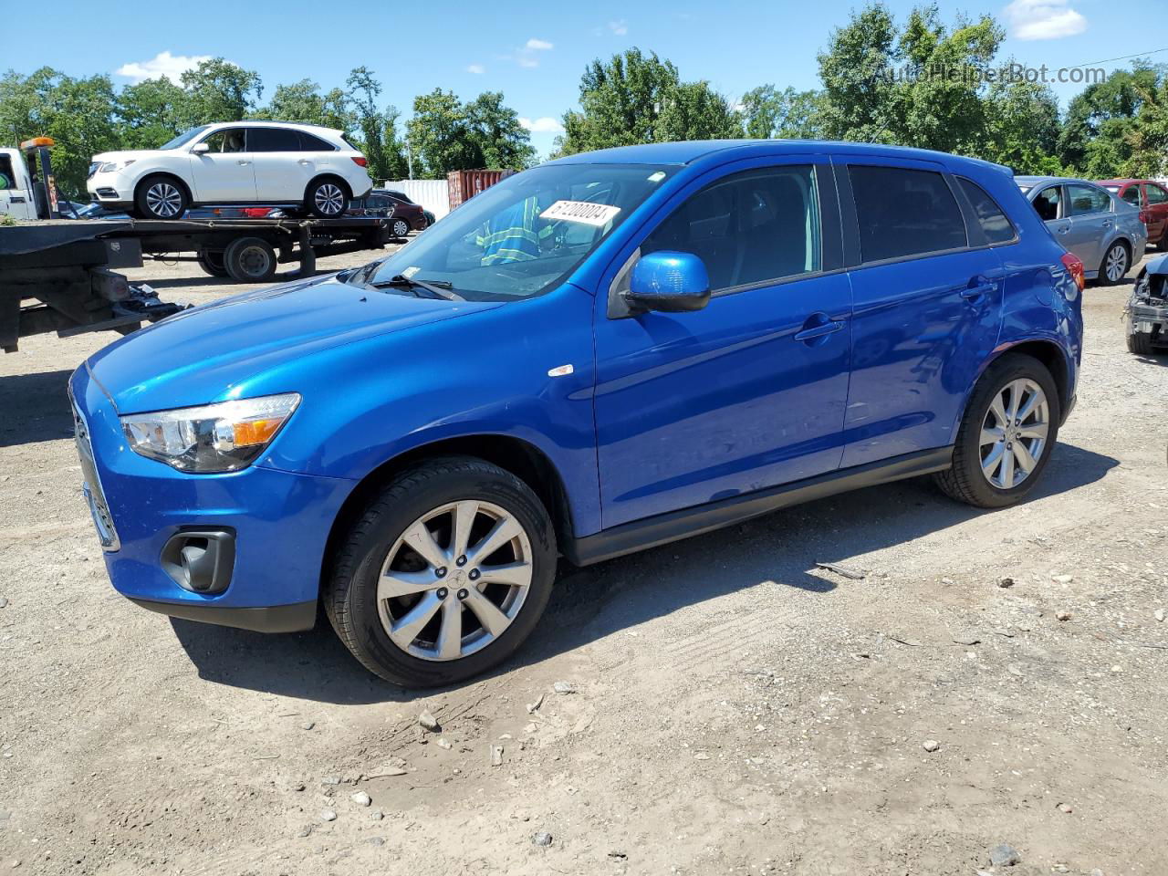 2015 Mitsubishi Outlander Sport Es Синий vin: 4A4AP3AW9FE049531