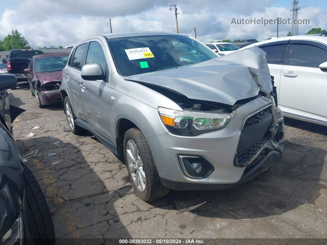 2015 Mitsubishi Outlander Sport Es Серебряный vin: 4A4AP3AWXFE029840