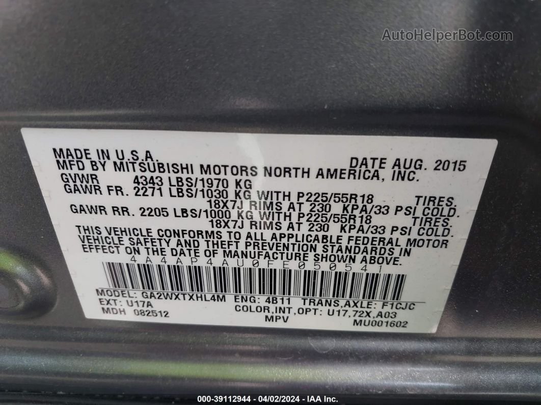 2015 Mitsubishi Outlander Sport Se Серый vin: 4A4AP4AU0FE050541