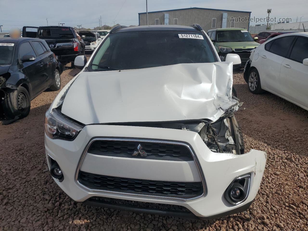 2013 Mitsubishi Outlander Sport Se White vin: 4A4AP4AU5DE002188