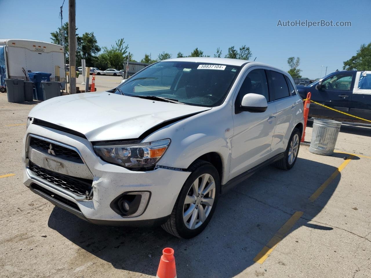 2015 Mitsubishi Outlander Sport Se White vin: 4A4AP4AU9FE004528