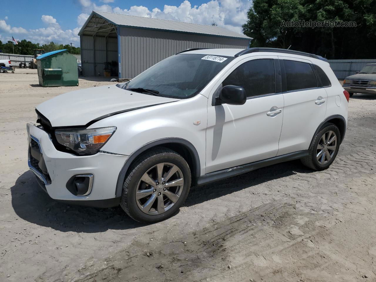 2013 Mitsubishi Outlander Sport Le White vin: 4A4AP5AU7DE024053