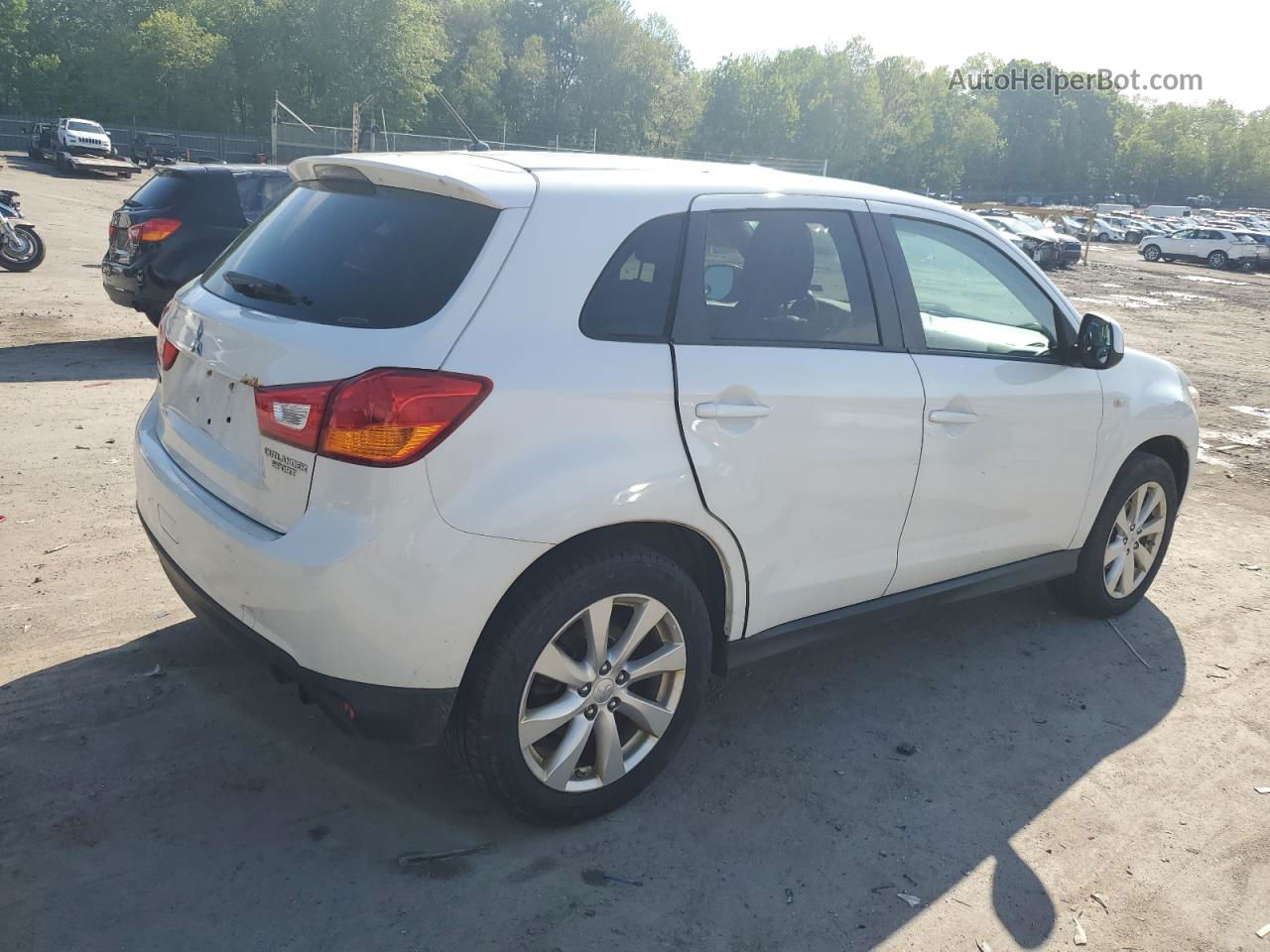 2014 Mitsubishi Outlander Sport Es White vin: 4A4AR3AU0EE027330