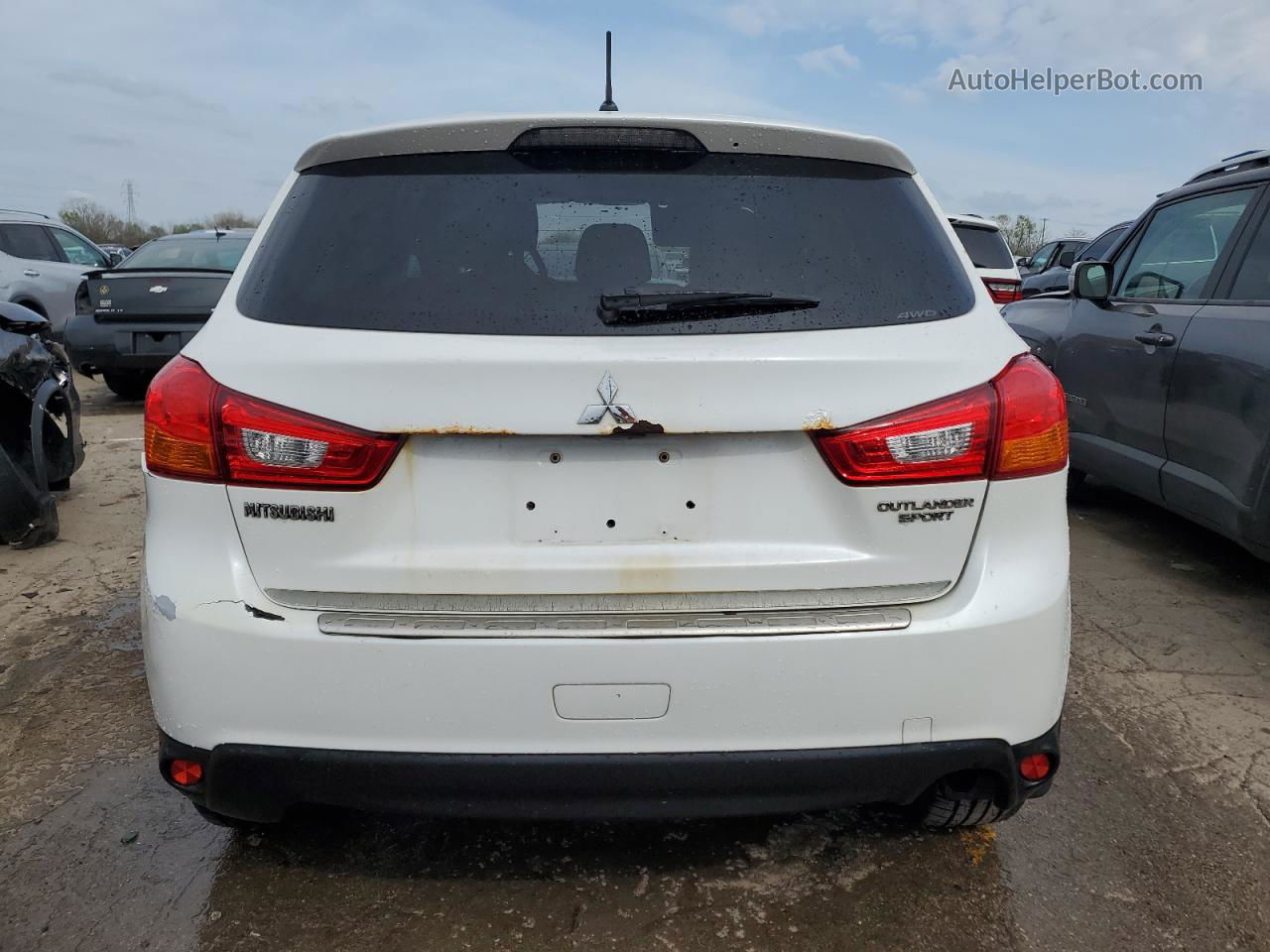 2013 Mitsubishi Outlander Sport Es White vin: 4A4AR3AU1DE010583