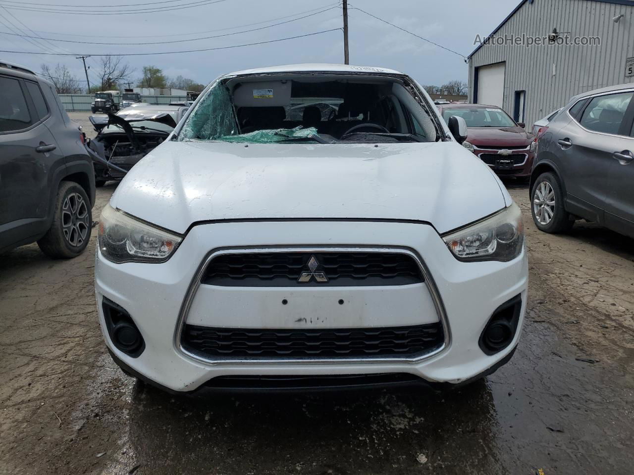 2013 Mitsubishi Outlander Sport Es White vin: 4A4AR3AU1DE010583