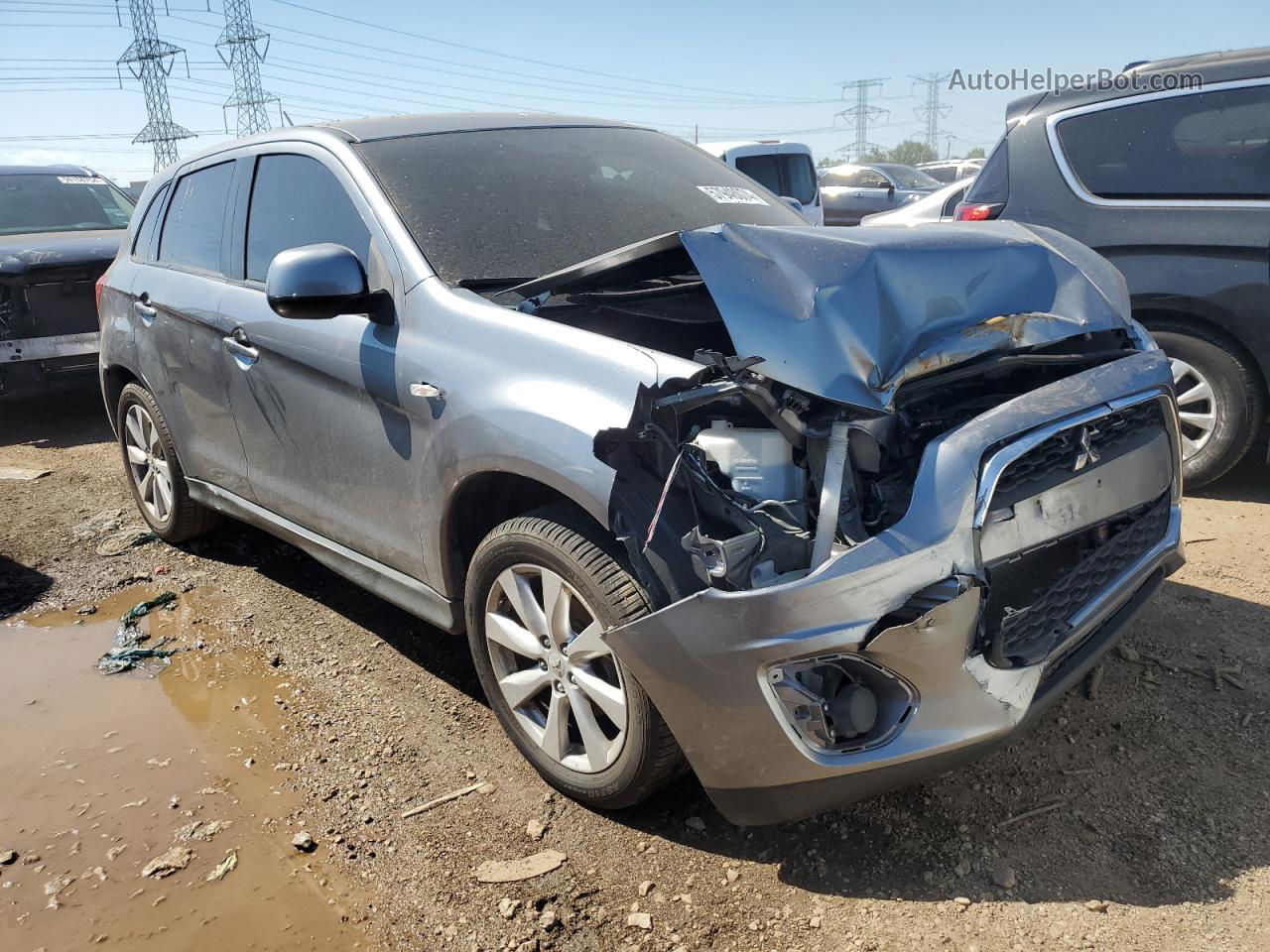 2014 Mitsubishi Outlander Sport Es Gray vin: 4A4AR3AU2EE031895