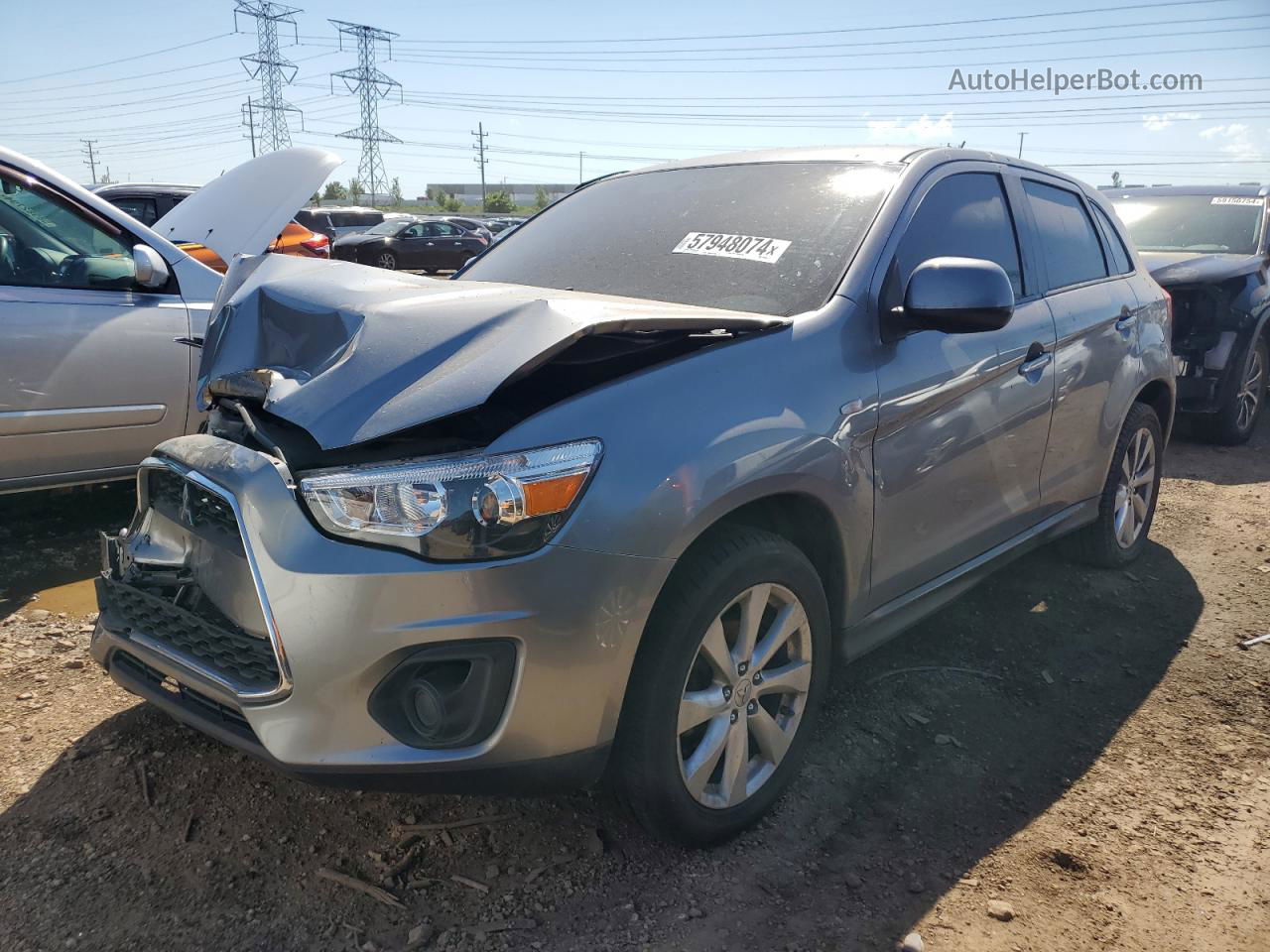 2014 Mitsubishi Outlander Sport Es Gray vin: 4A4AR3AU2EE031895