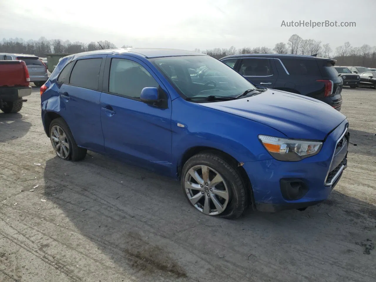 2015 Mitsubishi Outlander Sport Es Синий vin: 4A4AR3AU2FE060976