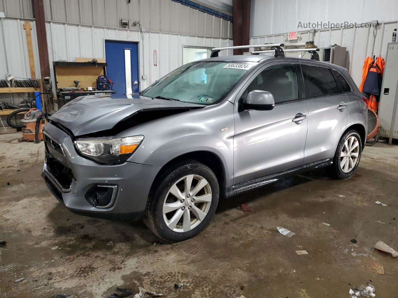 2014 Mitsubishi Outlander Sport Es Gray vin: 4A4AR3AU6EE027669