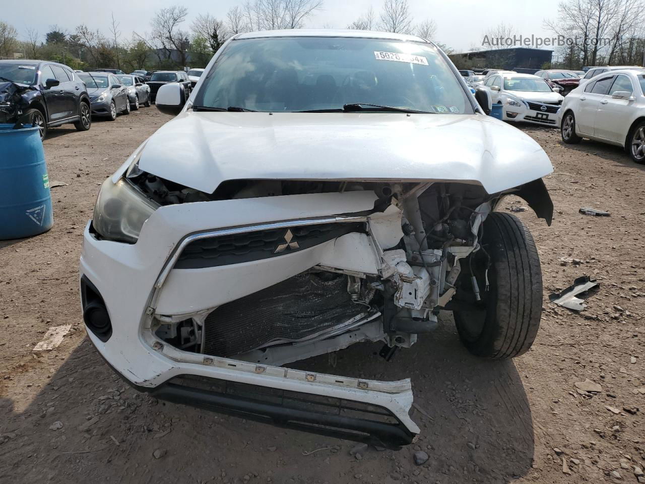 2013 Mitsubishi Outlander Sport Es White vin: 4A4AR3AU7DE012614