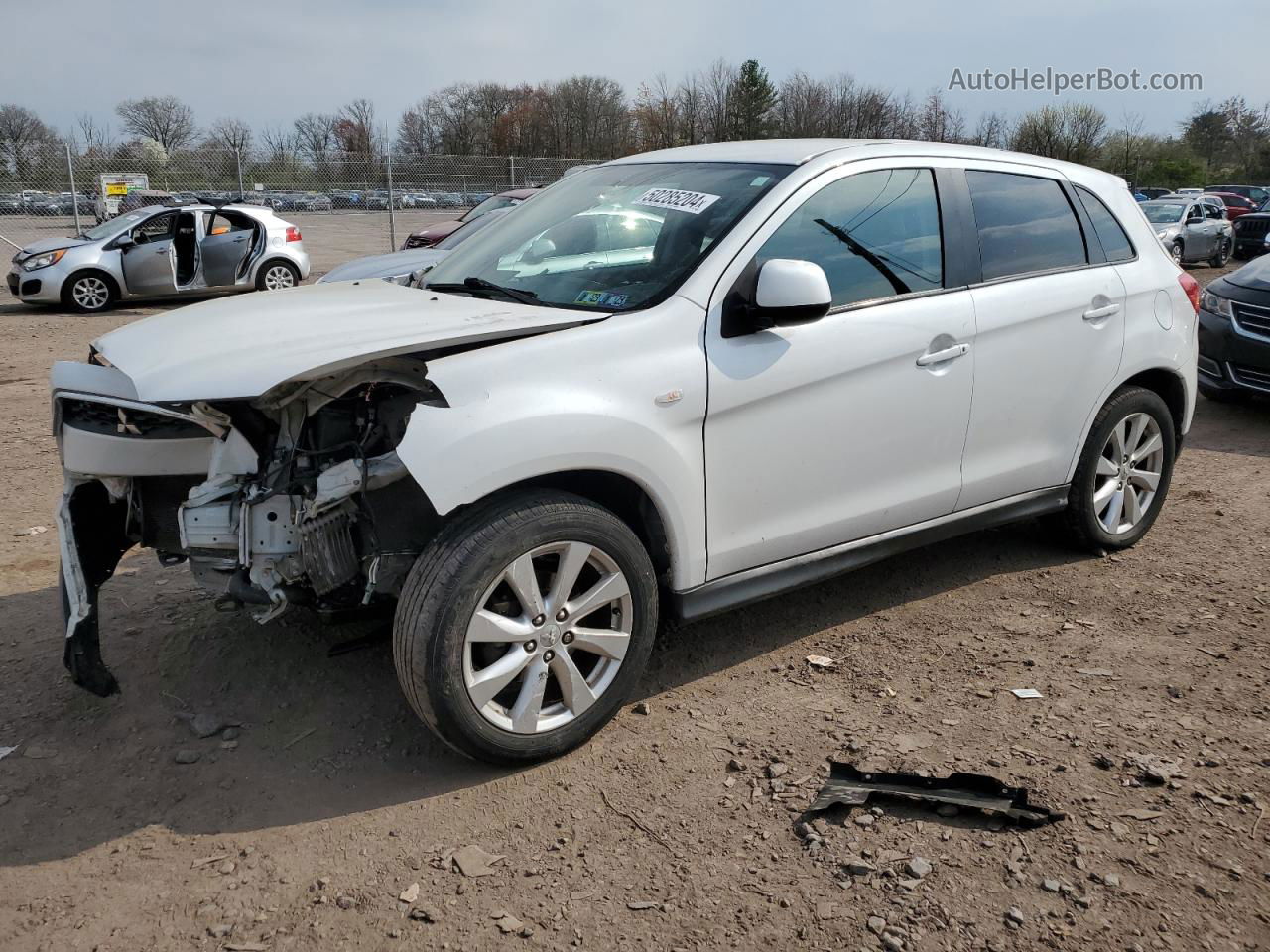 2013 Mitsubishi Outlander Sport Es White vin: 4A4AR3AU7DE012614