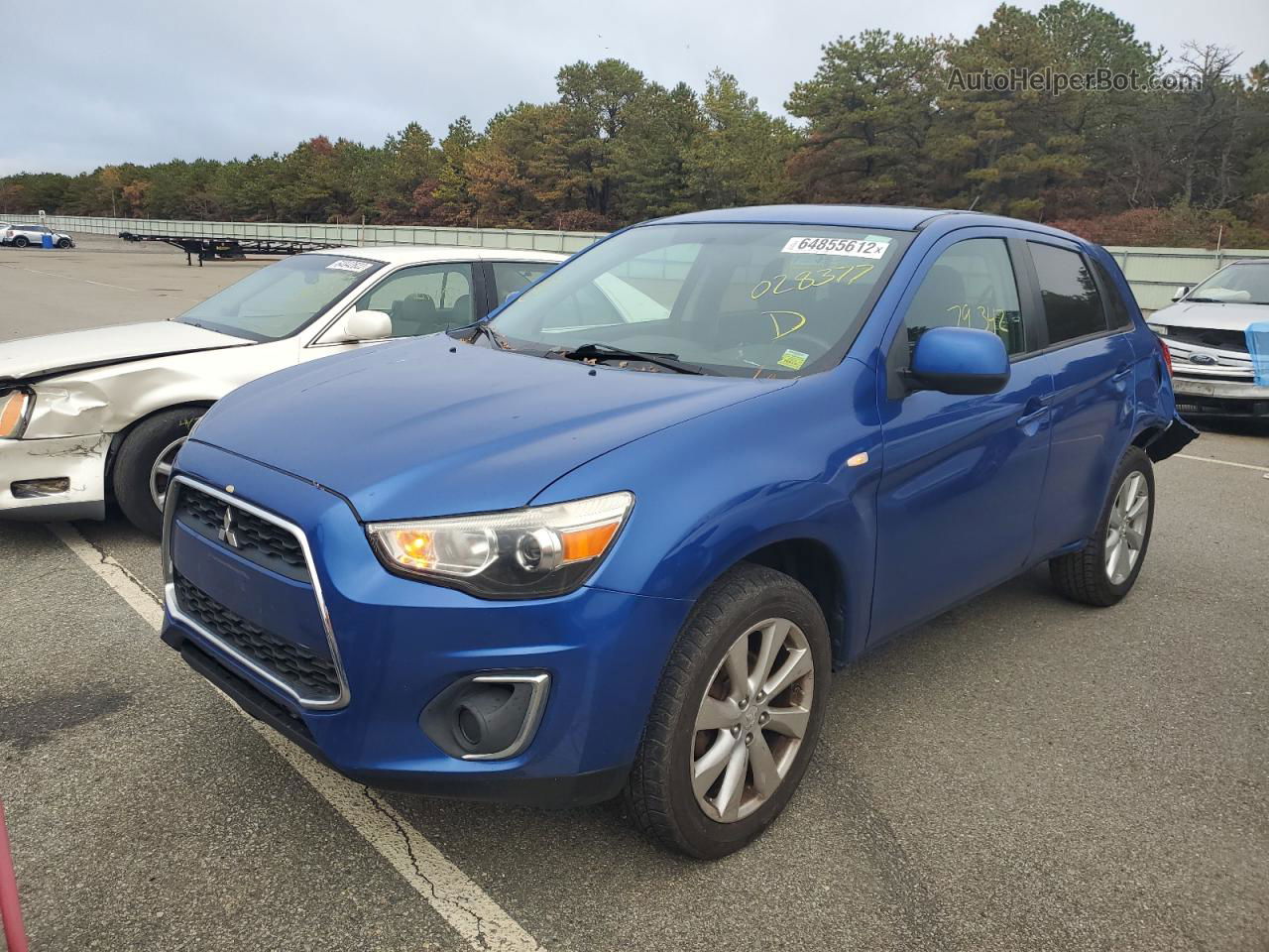 2015 Mitsubishi Outlander Sport Es Blue vin: 4A4AR3AU7FE028377