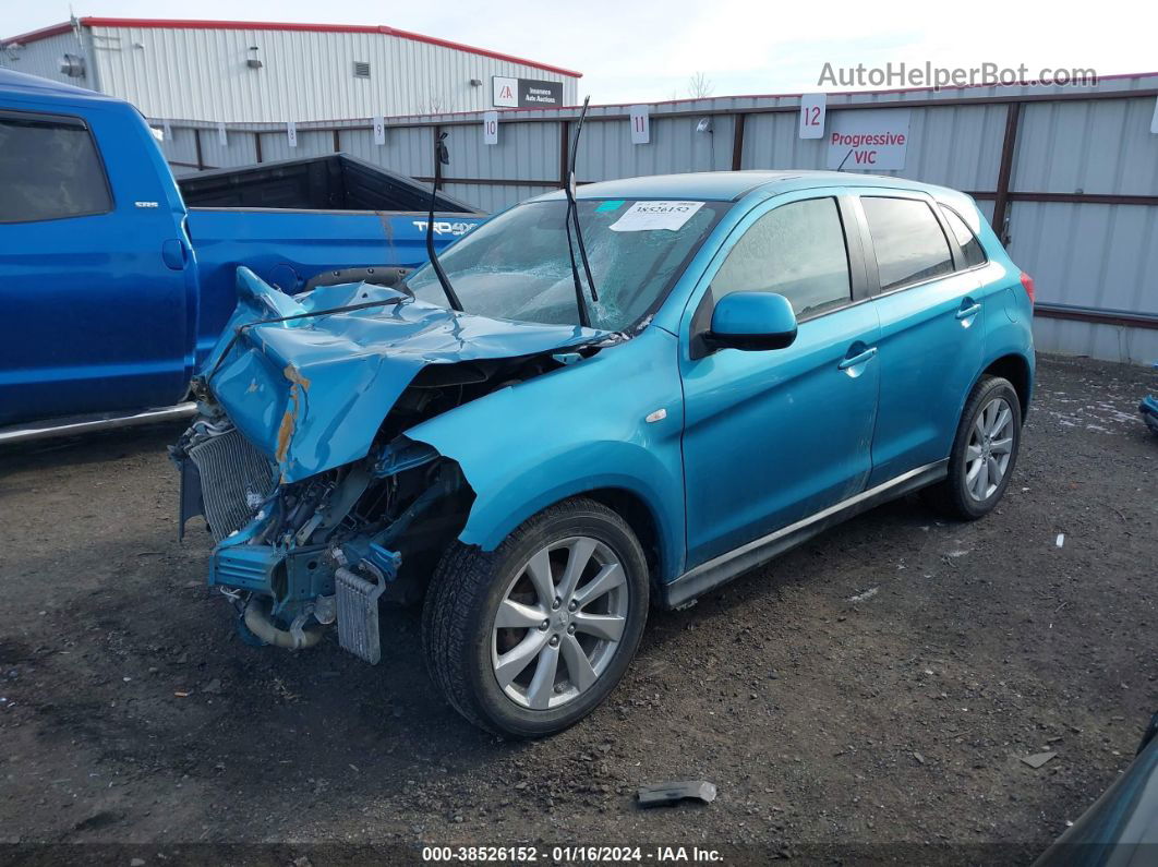 2013 Mitsubishi Outlander Sport Es Blue vin: 4A4AR3AUXDE023414