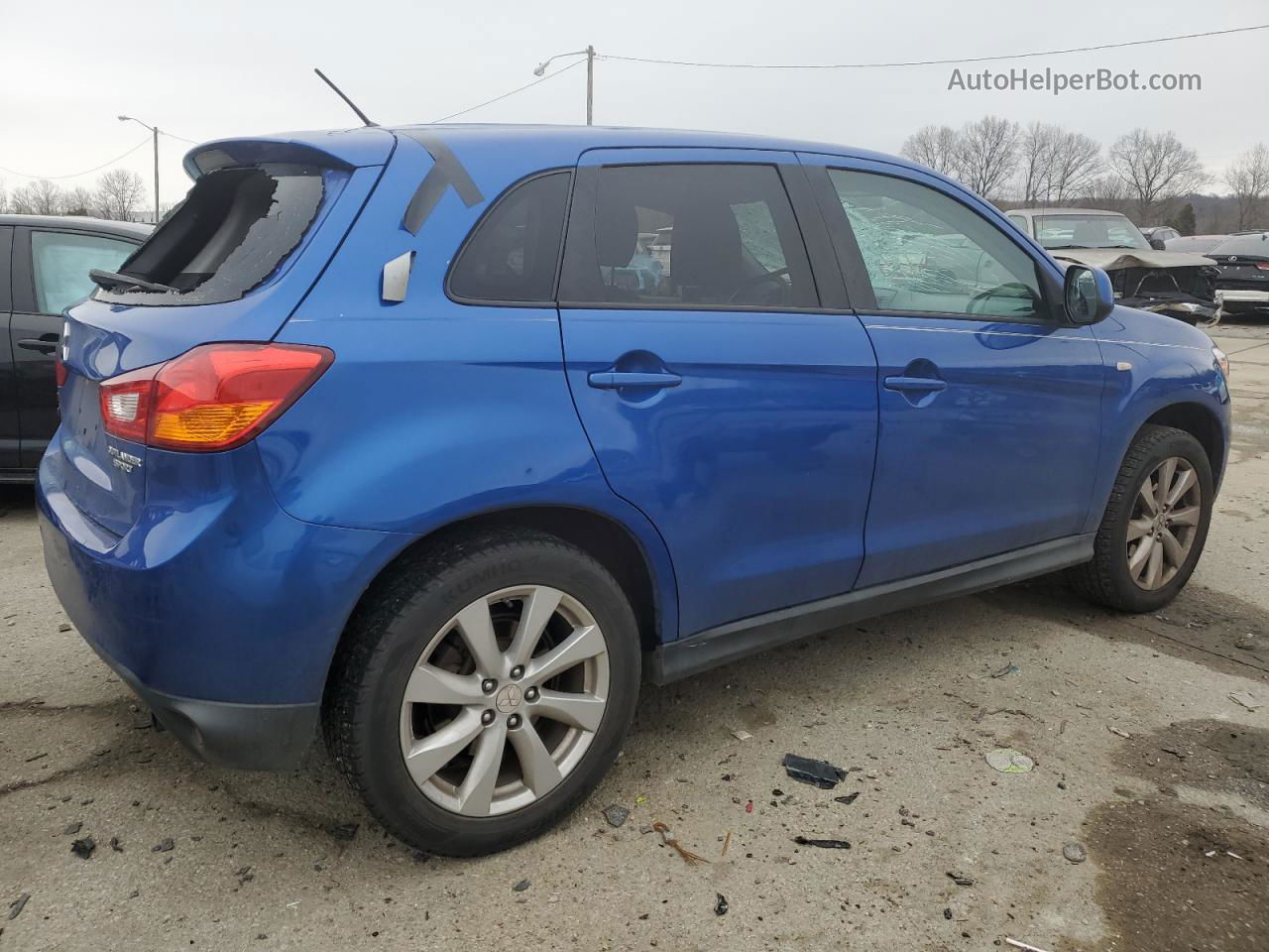 2015 Mitsubishi Outlander Sport Es Синий vin: 4A4AR3AUXFE001061