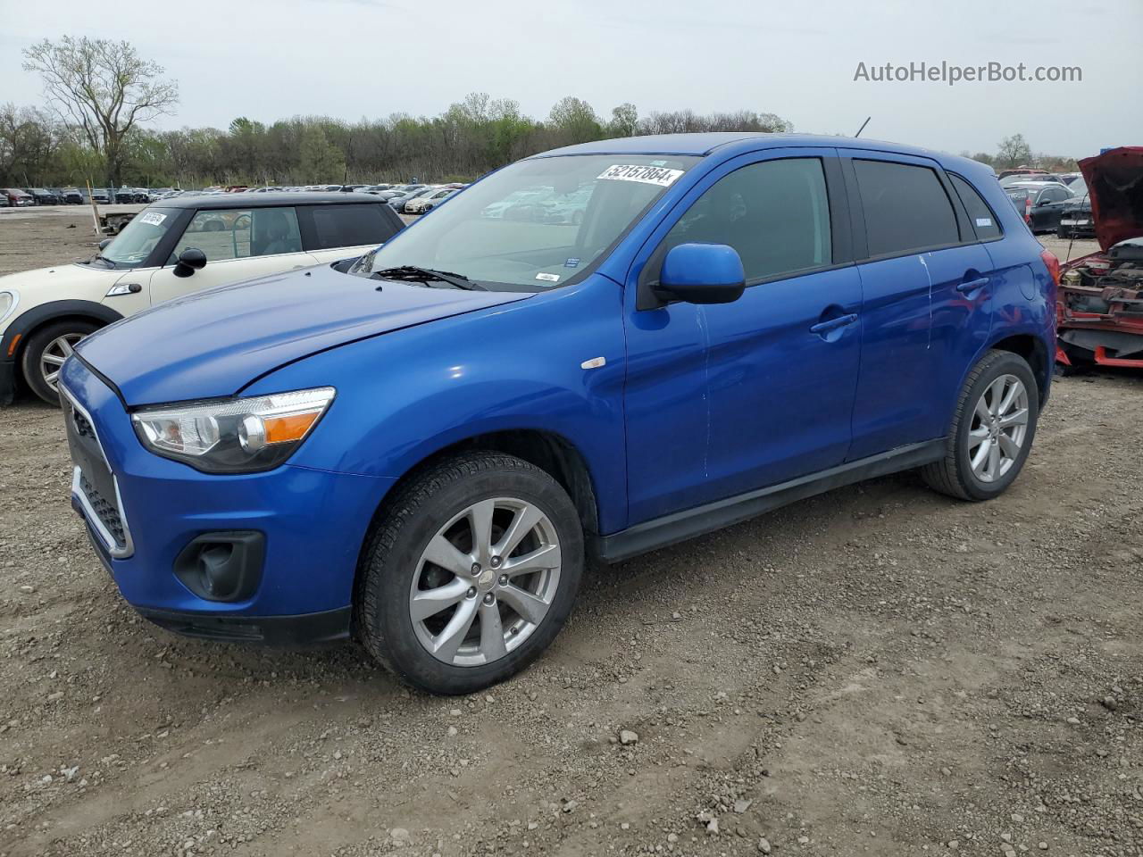 2015 Mitsubishi Outlander Sport Es Blue vin: 4A4AR3AWXFE052495