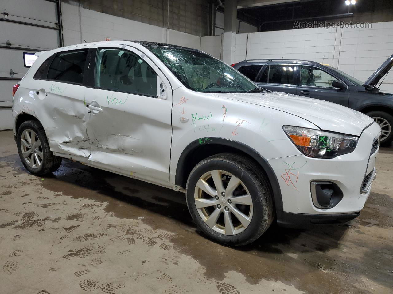 2014 Mitsubishi Outlander Sport Se White vin: 4A4AR4AU1EE027441