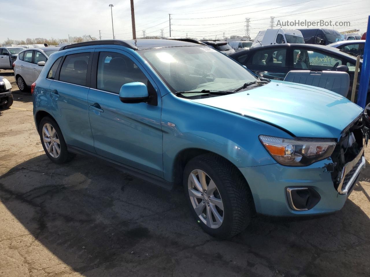 2014 Mitsubishi Outlander Sport Se Turquoise vin: 4A4AR4AU2EE023432