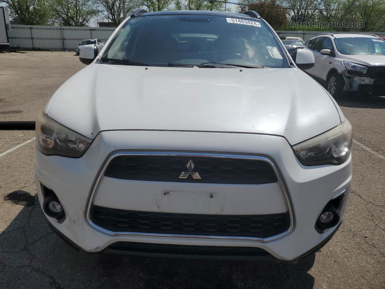 2014 Mitsubishi Outlander Sport Se White vin: 4A4AR4AU2EE030087