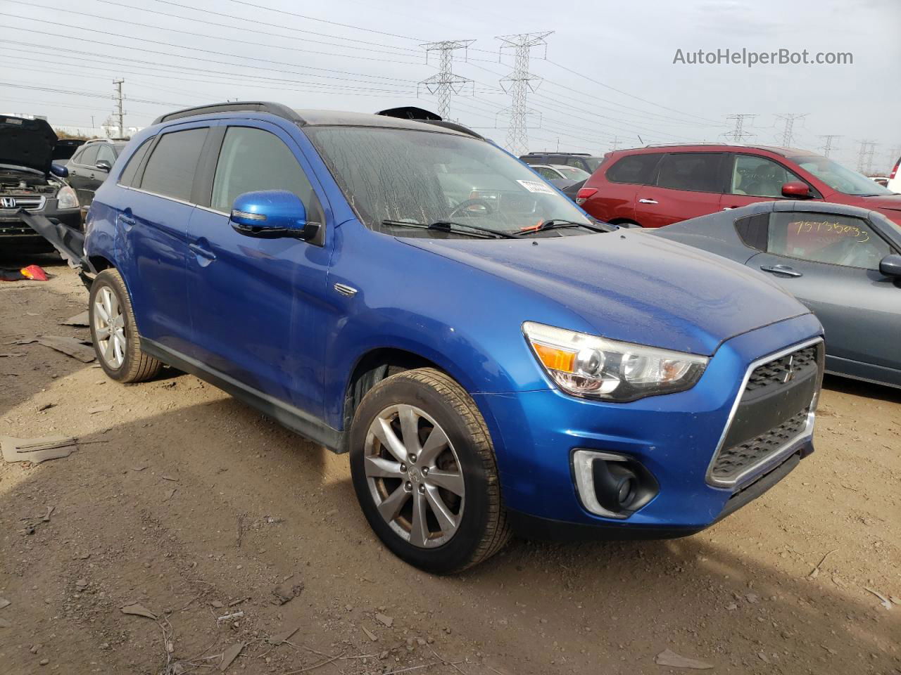 2015 Mitsubishi Outlander Sport Se Blue vin: 4A4AR4AWXFE027876