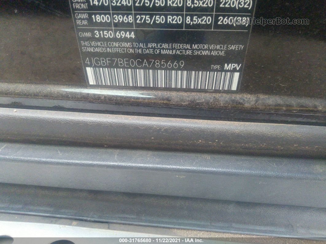 2012 Mercedes-benz Gl-class Gl 450 Black vin: 4JGBF7BE0CA785669