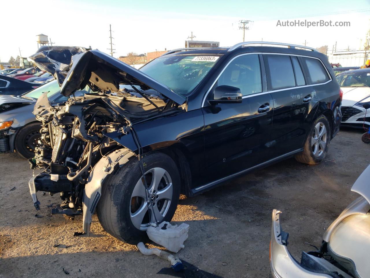 2019 Mercedes-benz Gls 450 4matic Черный vin: 4JGDF6EE1KB183192