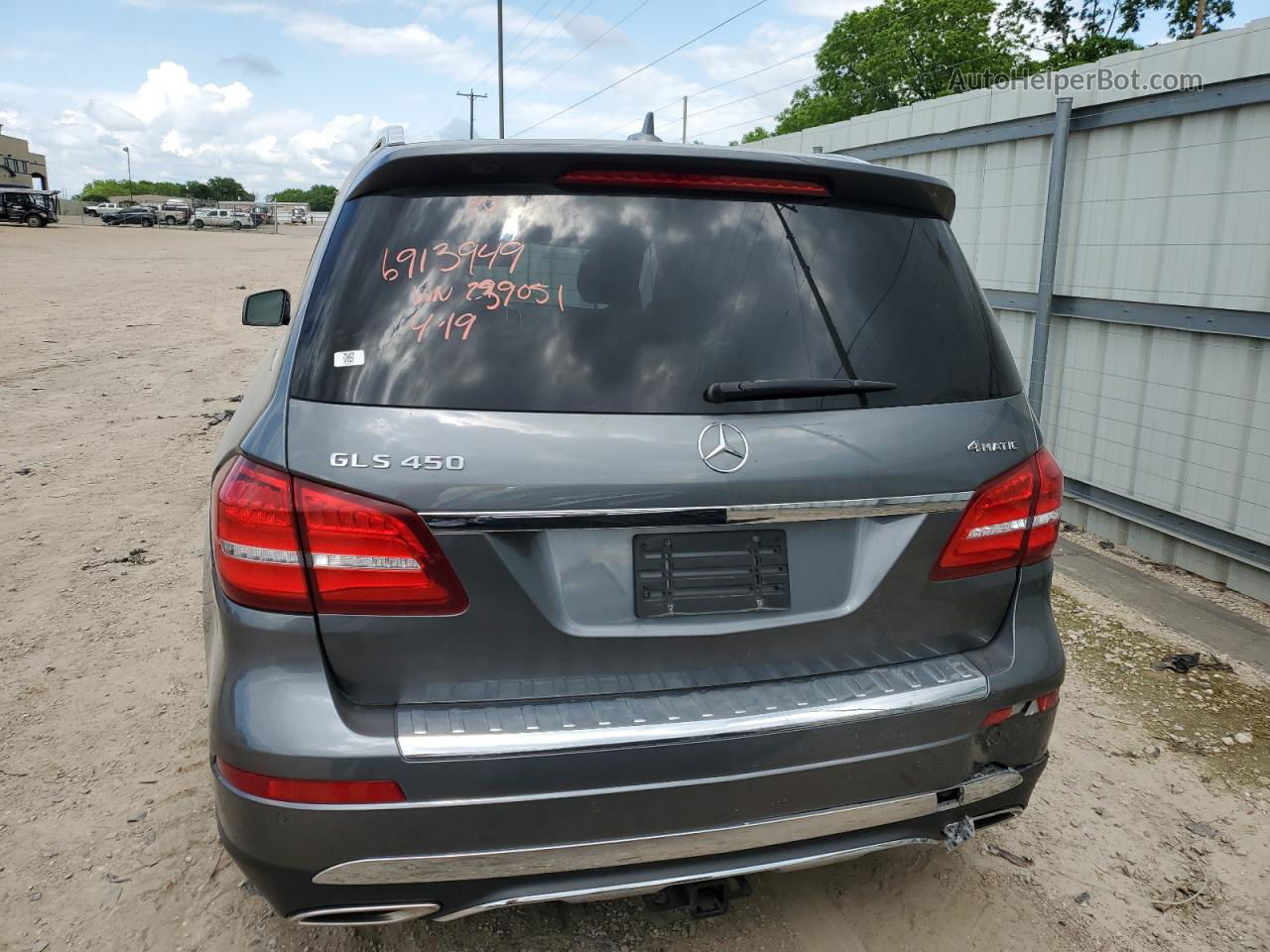 2019 Mercedes-benz Gls 450 4matic Серый vin: 4JGDF6EE1KB239051